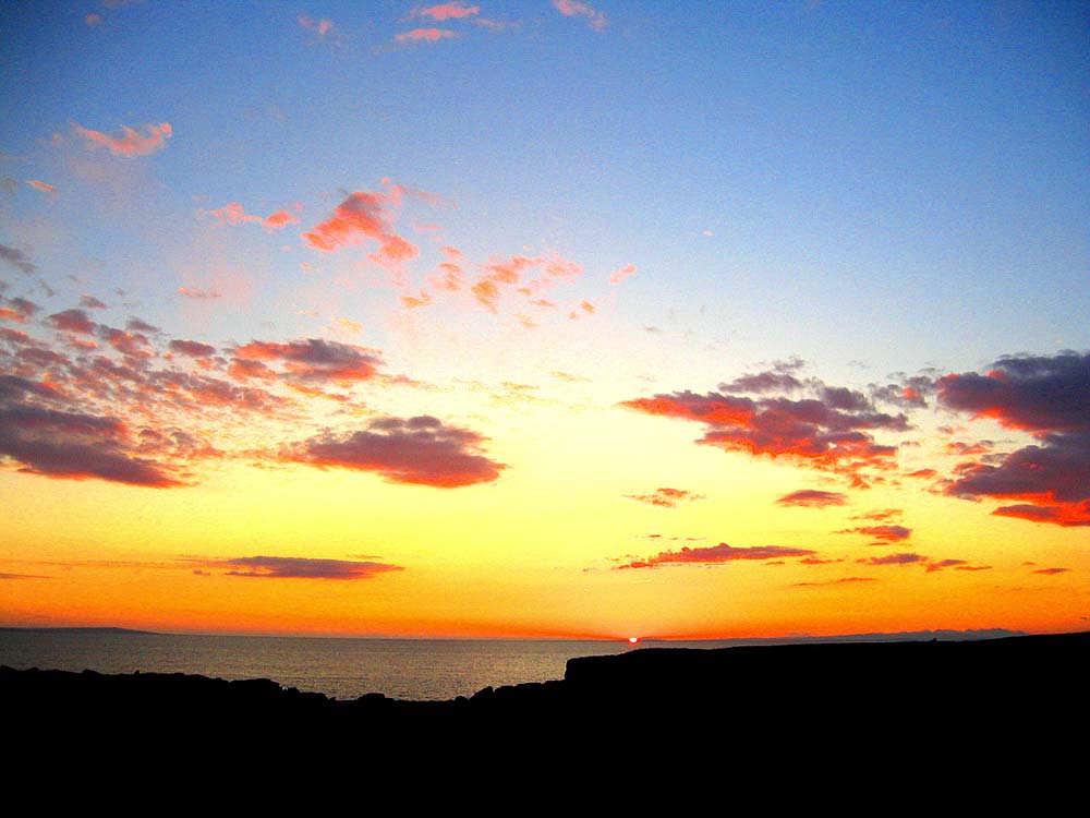 Zon boven de Aran Islands